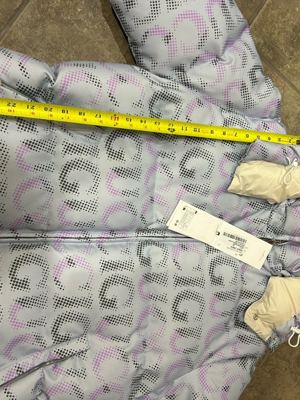 Men's Gucci printed technical Poplin puffer jacket size 54/xxl made in Italy